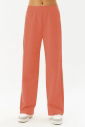 Kadın Turuncu Yüksek Bel Pamuklu Günlük ve Spor Rahat Kalıp Bol Paça Eşofman Altı 0313 - 1