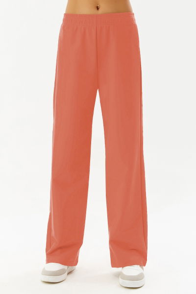 Kadın Turuncu Yüksek Bel Pamuklu Günlük ve Spor Rahat Kalıp Bol Paça Eşofman Altı 0313 