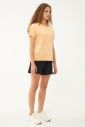 Kadın Siyah Bol Cepli Organik Pamuklu Kısa Spor Şort | 0721 - 7