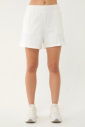 Kadın Beyaz Bol Cepli Organik Pamuklu Kısa Spor Şort | 0721 - 2