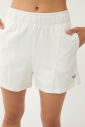 Kadın Beyaz Bol Cepli Organik Pamuklu Kısa Spor Şort | 0721 - 6