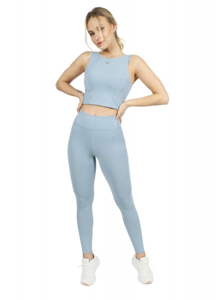 Bilcee A.Mavi Kadın Sırt Detaylı Destekli Crop Body 8439