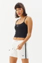 Kadın Siyah Pedli İp Askılı İç Göstermeyen Crop Boy Atlet | 0111 - 3