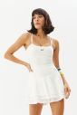 Kadın Beyaz Pedli İp Askılı İç Göstermeyen Crop Boy Atlet | 0111 - 4