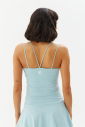 Kadın Açık Mavi Pedli İp Askılı İç Göstermeyen Crop Boy Atlet | 0111 - 8