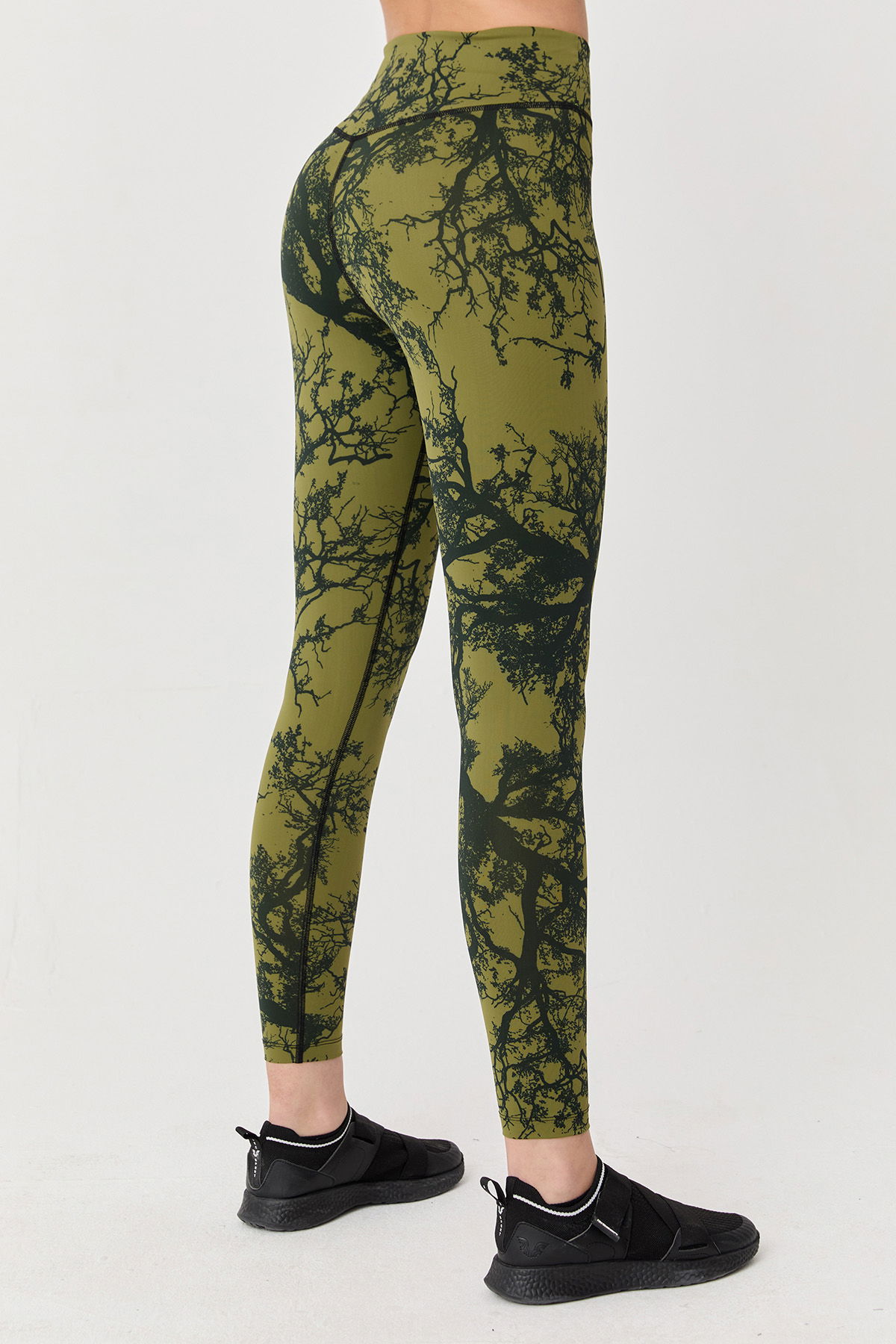 Kadın Avacado Yüksek Bel Desenli Esnek Ve Toparlayıcı Spor Tayt | 8121 - BİLCEE