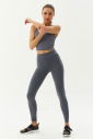Kadın Gri Bisiklet Yaka Toparlayıcı Destekli Spor ve Günlük Destekli Crop Top Body Bra 9209 - 8