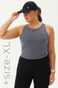 Kadın Gri Bisiklet Yaka Toparlayıcı Destekli Spor ve Günlük Destekli Crop Top Body Bra 9209 - 6