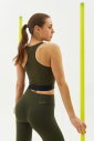 Kadın Haki Bisiklet Yaka Toparlayıcı Destekli Spor ve Günlük Destekli Crop Top Body Bra | 9209 - 11
