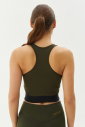 Kadın Haki Bisiklet Yaka Toparlayıcı Destekli Spor ve Günlük Destekli Crop Top Body Bra | 9209 - 3