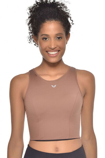 Kadın Toprak Sırt Detaylı Destekli Crop Body 9209