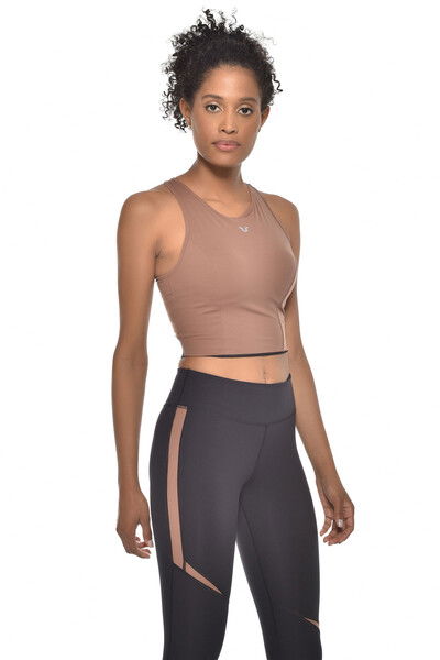 Kadın Toprak Bisiklet Yaka Toparlayıcı Destekli Spor ve Günlük Destekli Crop Top Body Bra 9209