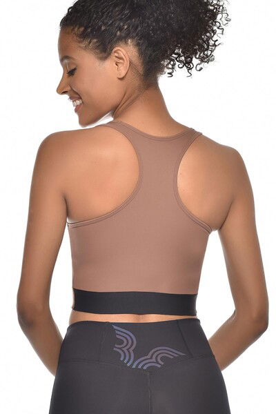 Kadın Toprak Bisiklet Yaka Toparlayıcı Destekli Spor ve Günlük Destekli Crop Top Body Bra 9209