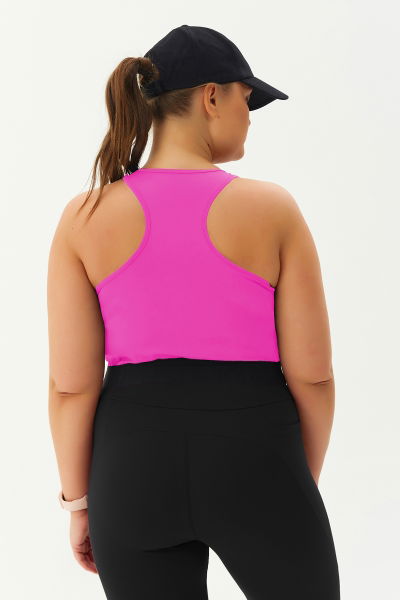 Kadın Fuşya Destekli Sporcu Crop 9209