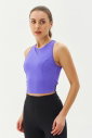 Kadın Mor Bisiklet Yaka Toparlayıcı Destekli Spor ve Günlük Destekli Crop Top Body Bra | 9209 - 8