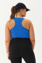 Kadın Koyu Mavi Bisiklet Yaka Toparlayıcı Destekli Spor ve Günlük Destekli Crop Top Body Bra | 9209 - 9