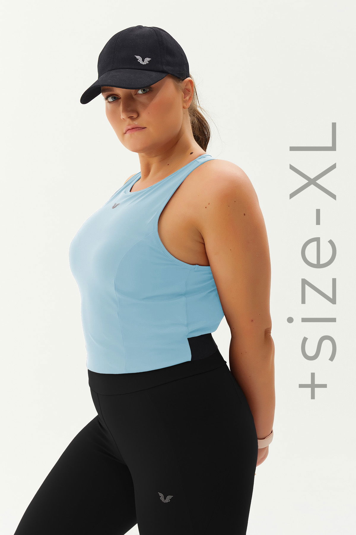 Kadın Mavi Bisiklet Yaka Toparlayıcı Destekli Spor ve Günlük Destekli Crop Top Body Bra | 9209 - BİLCEE (1)