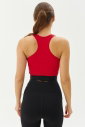 Kadın Kırmızı Bisiklet Yaka Toparlayıcı Destekli Spor ve Günlük Destekli Crop Top Body Bra | 9209 - 11