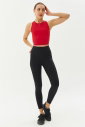 Kadın Kırmızı Bisiklet Yaka Toparlayıcı Destekli Spor ve Günlük Destekli Crop Top Body Bra | 9209 - 9
