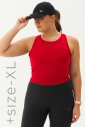 Kadın Kırmızı Bisiklet Yaka Toparlayıcı Destekli Spor ve Günlük Destekli Crop Top Body Bra | 9209 - 10