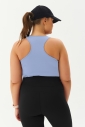 Kadın Mavi Bisiklet Yaka Toparlayıcı Destekli Spor ve Günlük Destekli Crop Top Body Bra | 9209 - 10
