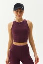 Kadın Bordo Bisiklet Yaka Toparlayıcı Destekli Spor ve Günlük Destekli Crop Top Body Bra | 9209 - 9
