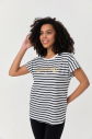 Kadın Beyaz Dijital Çizgili, Baskılı Tişört 9752 - 3