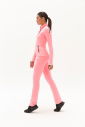 Kadın Pembe Dik Yaka Cepli Fermuarlı Spor Alt Üst 3'lü Eşofman Takımı | 0600 - 15