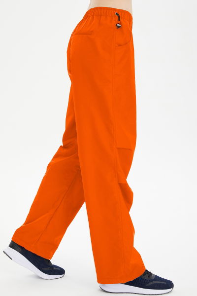 Kadın Turuncu Dokuma Outdoor Paraşüt Kargo Cepli Bol Paça Pantolon 0831
