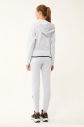 Kadın Fermuarlı Kapüşonlu Kol Cepli Açık Gri Eşofman Takımı | 1523 - 10