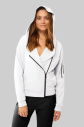 Kadın Fermuarlı Kapüşonlu Kol Cepli Beyaz Eşofman Takımı 1523 - 6