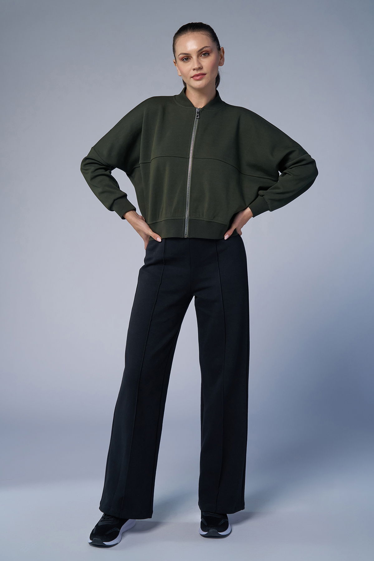 Kadın Haki Fashion Eşofman Takım | 4578 - BİLCEE (1)