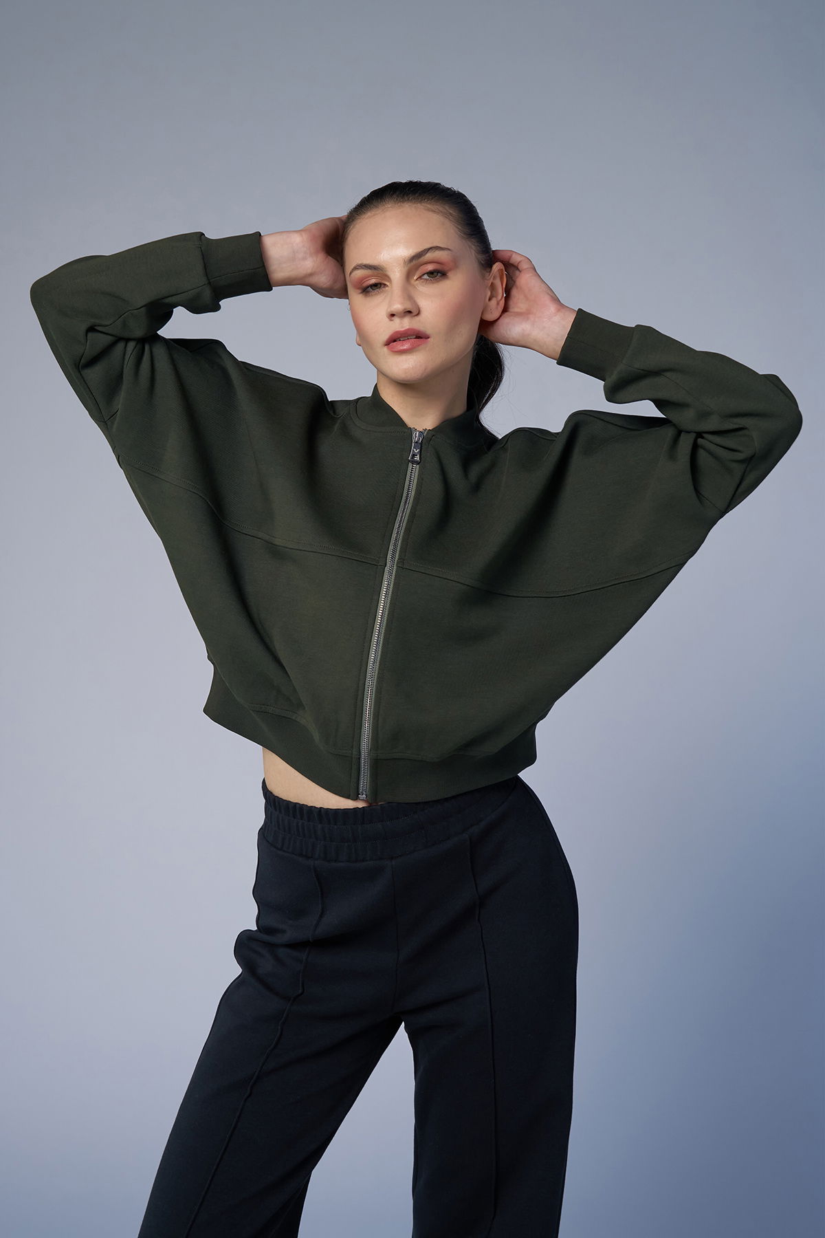 Kadın Haki Fashion Eşofman Takım | 4578 - BİLCEE