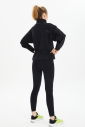 Kadın Siyah Fashıon Spor ve Günlük Fermuarlı Eşofman Üstü Retro Ceket 0737 - 6