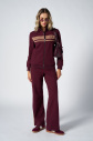 Kadın Bordo Fashion Yumuşak Dokulu Şeritli Eşofman Takımı | 4565 - 1