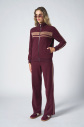 Kadın Bordo Fashion Yumuşak Dokulu Şeritli Eşofman Takımı | 4565 - 6