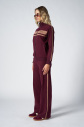 Kadın Bordo Fashion Yumuşak Dokulu Şeritli Eşofman Takımı | 4565 - 8