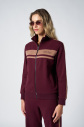Kadın Bordo Fashion Yumuşak Dokulu Şeritli Eşofman Takımı | 4565 - 11