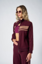 Kadın Bordo Fashion Yumuşak Dokulu Şeritli Eşofman Takımı | 4565 - 14