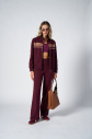 Kadın Bordo Fashion Yumuşak Dokulu Şeritli Eşofman Takımı | 4565 - 17