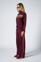 Kadın Bordo Fashion Yumuşak Dokulu Şeritli Eşofman Takımı | 4565 - 8