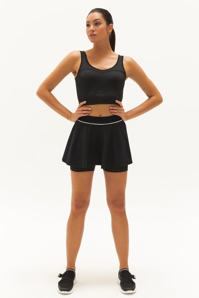 Kadın Siyah Fitness-Antrenman Spor Fashion Crop Top Toparlayıcı Bra Sporcu Sütyeni Büstiyer 0604