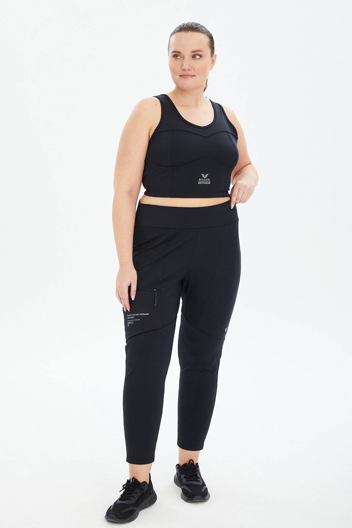 Kadın Siyah Fitness-Antrenman Spor Fashion Crop Top Toparlayıcı Bra Sporcu Sütyeni Büstiyer 0604 - 19