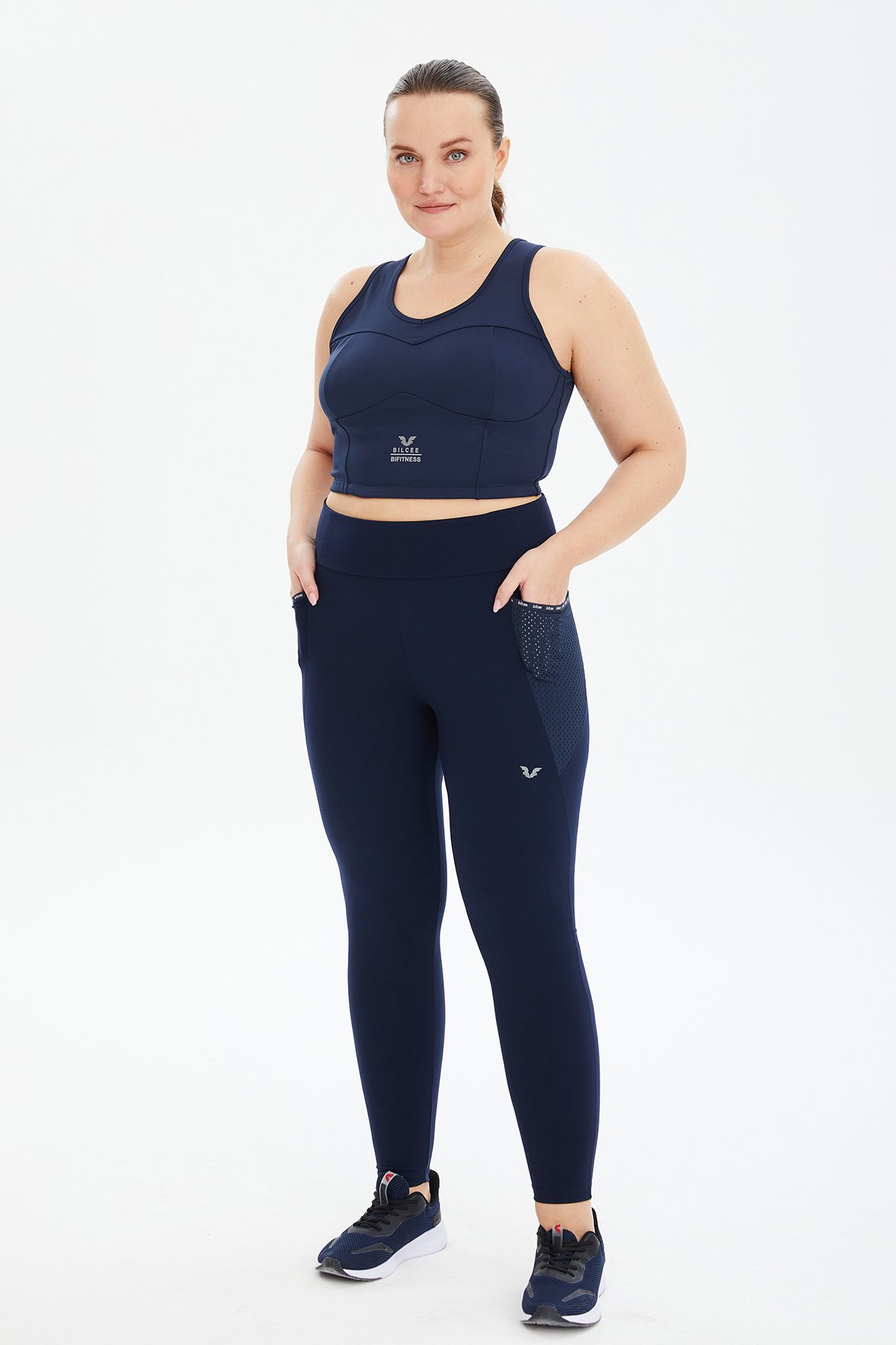 Kadın Lacivert Fitness-Antrenman Spor Fashion Crop Top Toparlayıcı Bra Sporcu Sütyeni Büstiyer 0604 - 7