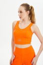 Kadın Turuncu Fitness-Antrenman Spor Fashion Crop Top Toparlayıcı Bra Sporcu Sütyeni Büstiyer | 0604 - 1
