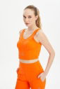 Kadın Turuncu Fitness-Antrenman Spor Fashion Crop Top Toparlayıcı Bra Sporcu Sütyeni Büstiyer | 0604 - 3