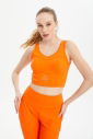 Kadın Turuncu Fitness-Antrenman Spor Fashion Crop Top Toparlayıcı Bra Sporcu Sütyeni Büstiyer | 0604 - 8