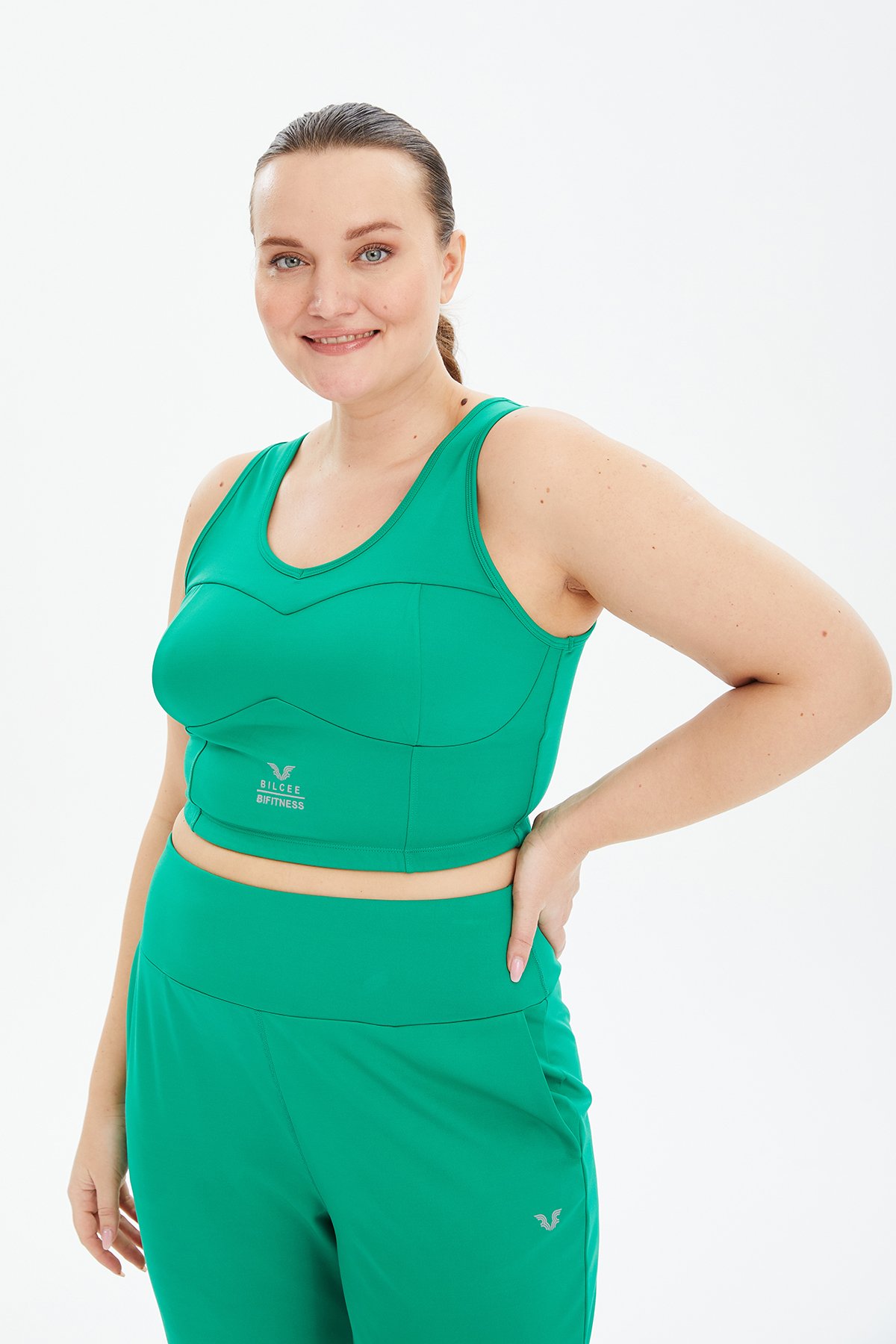 Kadın Yeşil Fitness-Antrenman Spor Fashion Crop Top Toparlayıcı Bra Sporcu Sütyeni Büstiyer 0604 - 2