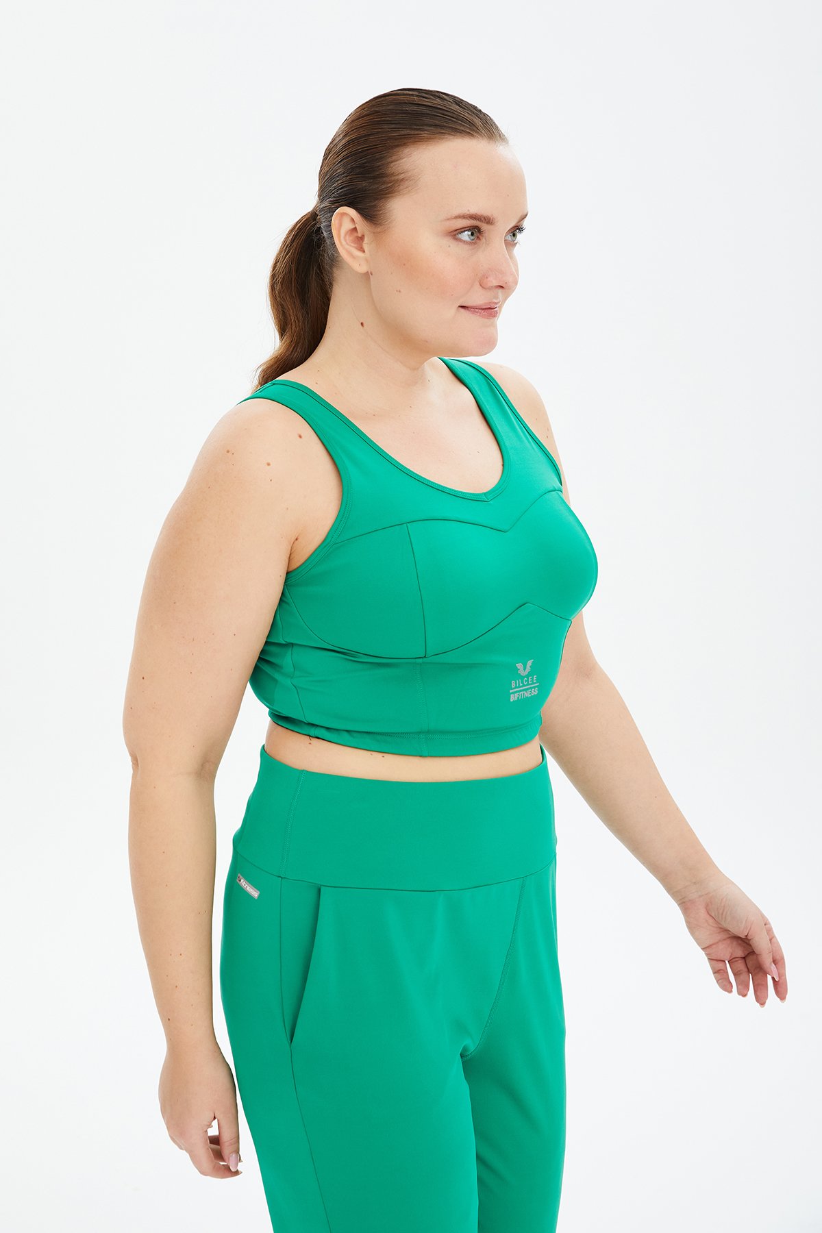 Kadın Yeşil Fitness-Antrenman Spor Fashion Crop Top Toparlayıcı Bra Sporcu Sütyeni Büstiyer 0604 - 13