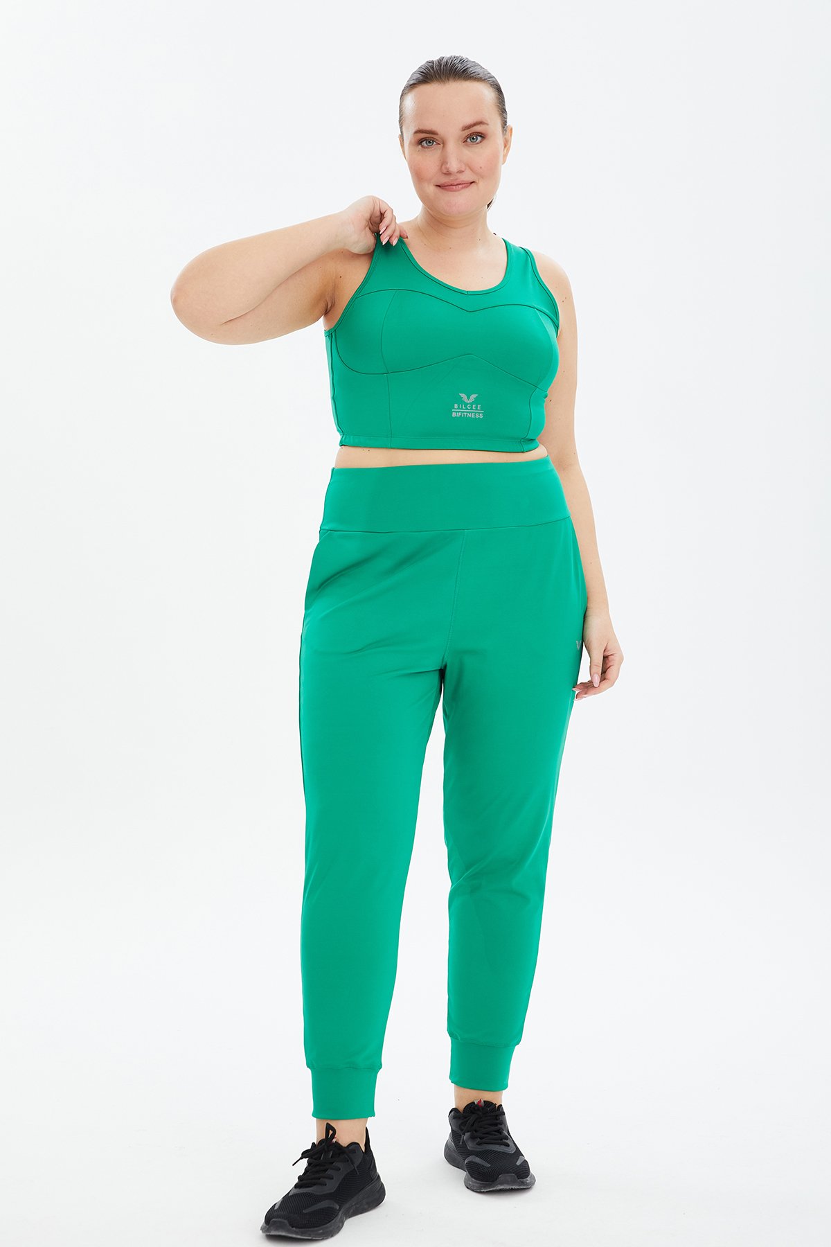 Kadın Yeşil Fitness-Antrenman Spor Fashion Crop Top Toparlayıcı Bra Sporcu Sütyeni Büstiyer 0604 - 17